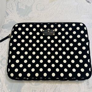 Kate Spade Black and White Polka Dot Laptop/ Tablet Sleeve